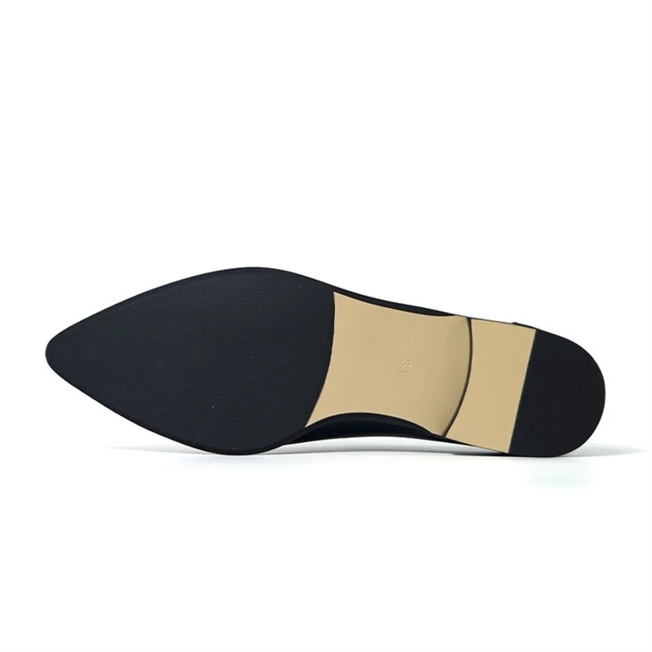 Minimalist Navy Blue Pointed Leather Flats high quality